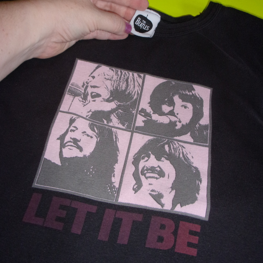 Vintage Beatles Let It Be black graphic baby tee